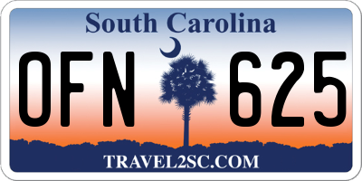SC license plate OFN625