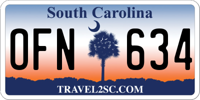 SC license plate OFN634