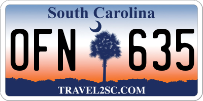 SC license plate OFN635