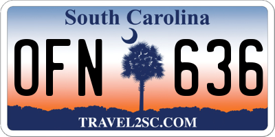 SC license plate OFN636