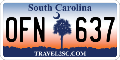 SC license plate OFN637