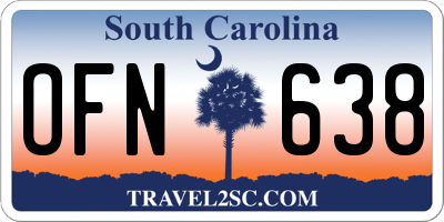 SC license plate OFN638