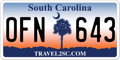 SC license plate OFN643