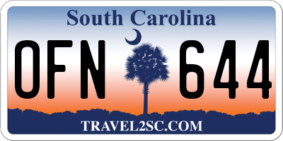 SC license plate OFN644