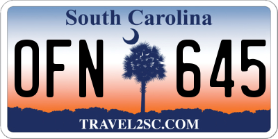 SC license plate OFN645
