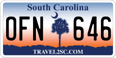 SC license plate OFN646