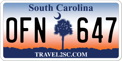 SC license plate OFN647