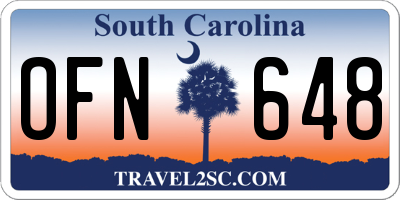 SC license plate OFN648