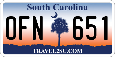 SC license plate OFN651