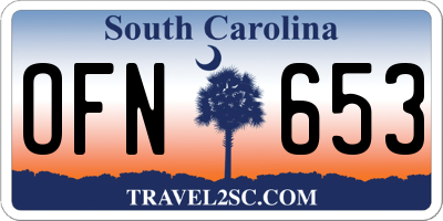 SC license plate OFN653