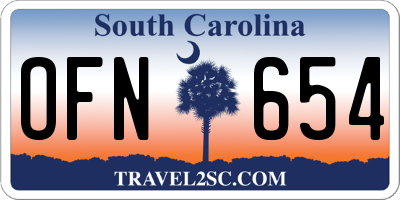 SC license plate OFN654