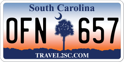 SC license plate OFN657