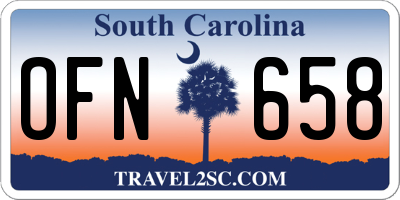 SC license plate OFN658