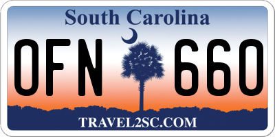 SC license plate OFN660
