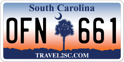 SC license plate OFN661