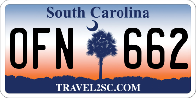 SC license plate OFN662
