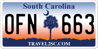 SC license plate OFN663