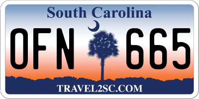 SC license plate OFN665
