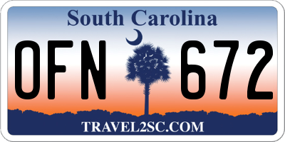 SC license plate OFN672