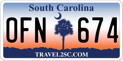SC license plate OFN674
