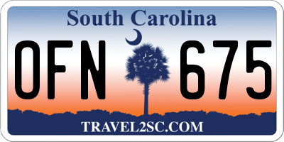 SC license plate OFN675