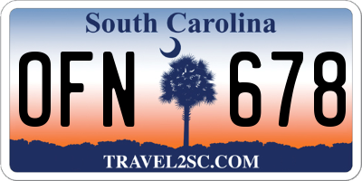 SC license plate OFN678
