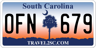 SC license plate OFN679