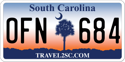 SC license plate OFN684