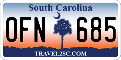 SC license plate OFN685