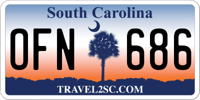 SC license plate OFN686