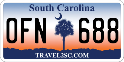 SC license plate OFN688