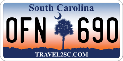 SC license plate OFN690