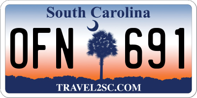 SC license plate OFN691