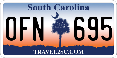 SC license plate OFN695