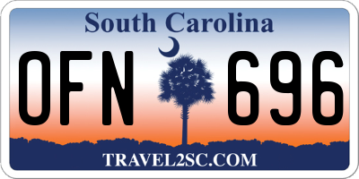 SC license plate OFN696
