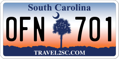 SC license plate OFN701