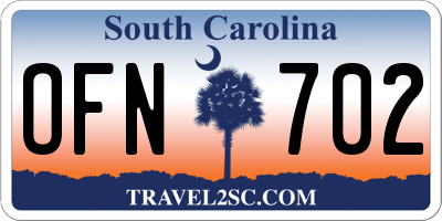 SC license plate OFN702