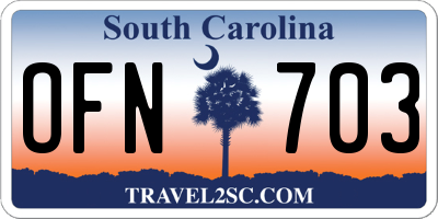 SC license plate OFN703