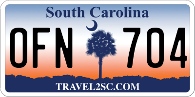 SC license plate OFN704