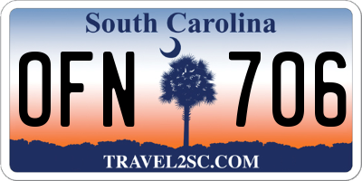 SC license plate OFN706