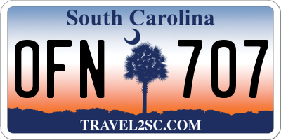 SC license plate OFN707