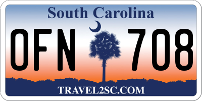 SC license plate OFN708