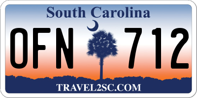 SC license plate OFN712