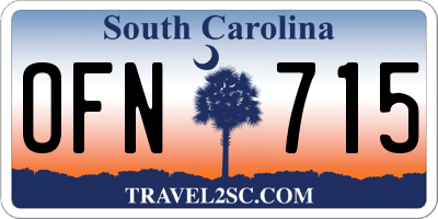 SC license plate OFN715