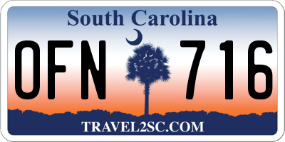 SC license plate OFN716