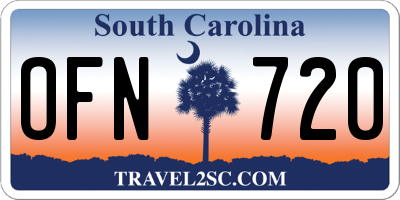 SC license plate OFN720