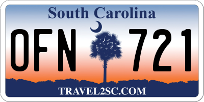 SC license plate OFN721