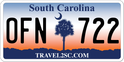SC license plate OFN722