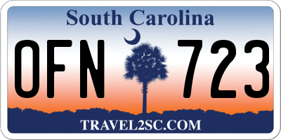 SC license plate OFN723