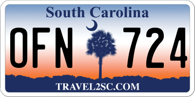 SC license plate OFN724
